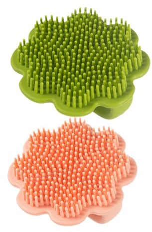 Gogogmee 2pcs Newborn Scalp Brush Soft Silicone Bath Hairbrush for Boys and Girls Cradle Cap Scrubber Gentle Dry Skin Scalp Massager Bath Essentials for Toddlers
