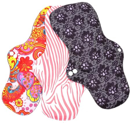 TOPPERFUN Wiederverwendbare Damenbinden Bambus 3 Stück Saugfähige Stoffbinden Groß Auslaufsichere Periodenpads Mit Druckknopf Waschbar Umweltfreundlich Für Starke Blutungen Und Postpartum