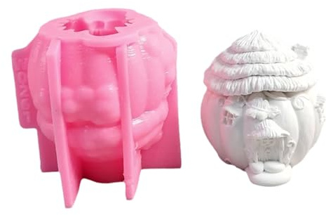 Moldes de silicona para casa de Halloween, cemento de silicona para cemento de resina epoxi, yeso, decoración de regalos, herramienta de manualidades