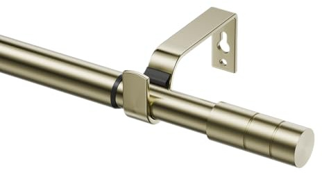 Ausziehbare Gardinenstangen, 72–220 cm, 19 mm Durchmesser, Antik-Messing-Gardinenstangen für Ösenvorhänge, Metall-Gardinenstange mit zylindrischen Enden, verstellbare Gardinenstange für Fenster