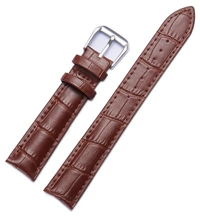 LOPAKACTAG Universellt ersättningsläderarmband for män och kvinnor 12mm 14mm 16mm 18mm armband(Brown,16mm)