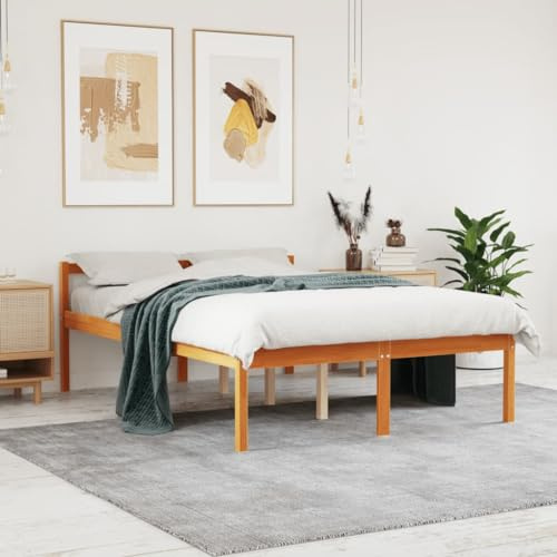 Owoxanthellate Seniorenbett Kiefernholz 120x190 cm 44 cm Sitzhöhe Stauraum Holzrahmen