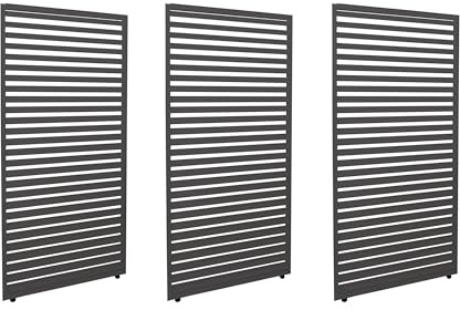 BERLINLODGE 3er-Set Aluminium Paneele für Pergola | HxB 204x271cm | Anthrazit | Terrassenüberdachung Lamellenpaneel Modul