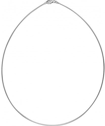 Skielka Designschmuck Silber Omegareif 1,3 mm Goldschmiedearbeit aus Deutschland (Sterling Silber 925) Halsreif Tonda Kette - Hals Reifen - flexibel - Damen