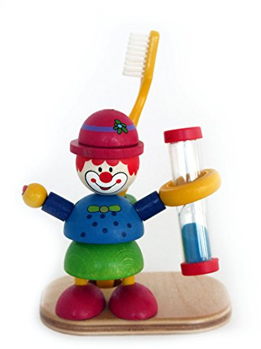 El payaso de circo del reloj de las galas del diente contador de tiempo del huevo del reloj de arena 100 x 100 x 50 de dientes destella OTRA VEZ