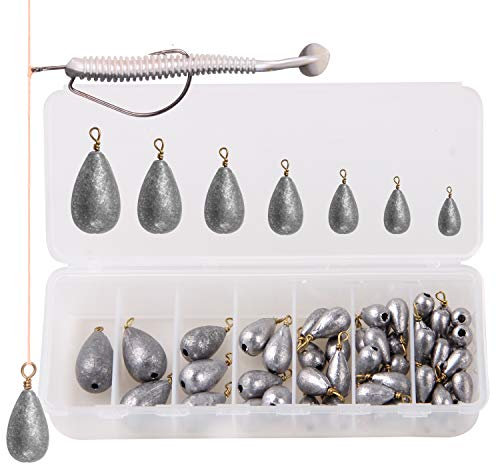 54stk Dropshot Angelblei Gewichte Angelzubehör Set Angeln Gewichte Drop Shot Blei Sinker Bass Casting Angelgewichte Kit Salzwasserangeln Bleie Set