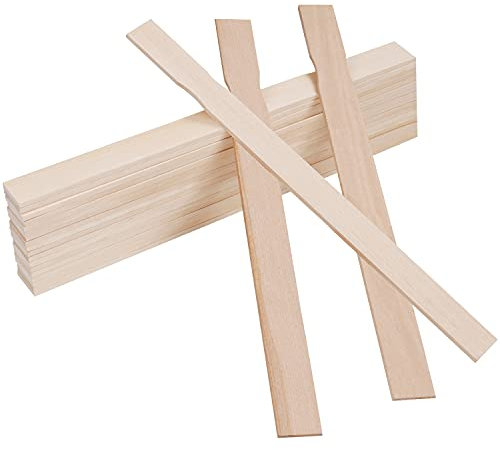 Belle Vous Holzspatel zum Basteln Rührstab Farbe (25er Pack) Holzstäbe 30 x 2,4 cm Holzstäbe Quadratisch Bastel Holzleisten zum Rühren von Farben, Silikon - Kunst & Bastelprojekte für Haus & Garten