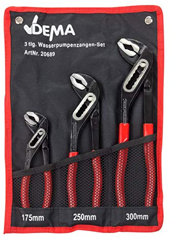 Rohrzange Wasserpumpenzange Wapu Zange Set Satz Zangenset 3 tlg. 0-25 35 44 mm 1 1/4 - 2 3/4