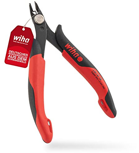 Wiha Präzisions Seitenschneider Elektronik klein (26813) breiter, spitzer Kopf ohne Wate 130mm I Mini Drahtschneider für Elektroinstallation