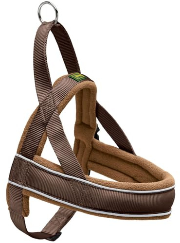HUNTER Hundegeschirr RACING, Farbe: braun/cognac, weich gepolstert, reflektierend, verstellbar, Größe: L