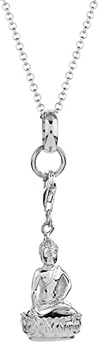 Nenalina Damen Charms Halskette mit Buddha Anhänger, handgearbeitet in 925 Sterling Silber, CS-061