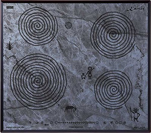 Kaiser KCT 6705 Ära Induktions Kochfeld Autark 60cm mit Höhlenmalereimotiv,4 Kochzonen, PowerBooster, Induktion,Glaskeramikkochfeld,Induktion,Einbaukochfeld,ohne Rahmen, Schrägkante,Einbau Herd