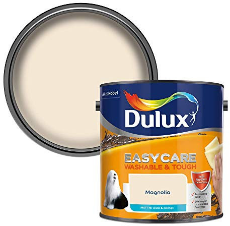 Dulux Easycare Washable and Tough Matt Emulsion Paint For Walls And Ceilings - Magnolia 2.5 Litres