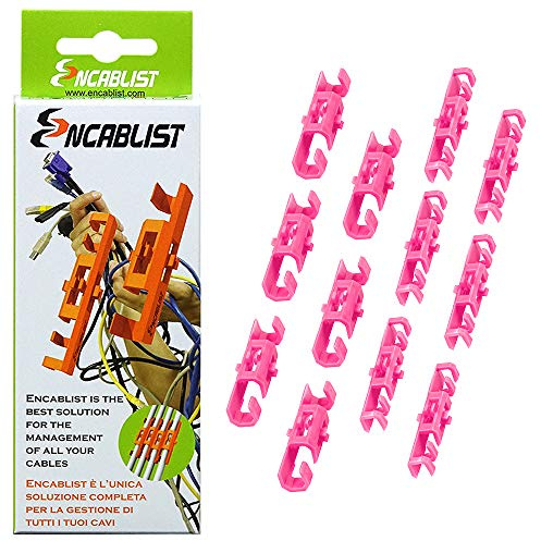 Encablist Accessoire universel pour gérer et organiser tous les câbles de TV, PC, ordinateur portable, appareils ménagers de maison et bureau Boîte 12 pièces Fabriqué en Italie