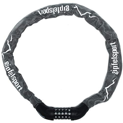 Fahrradschloss - Kettenschloss mit Zahlen I Fahrrad Zahlenschloss für Kinder und Erwachsene, grau