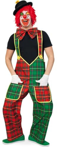 KarnevalsTeufel Herrenkostüm Clownhose McCheck Latzhose Grün-rot Spaßvogel Clownkostüm in verschiedenen Größen erhältlich (XXX-Large)