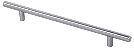 Gedotec Möbelgriff Edelstahl Relinggriff Ø 12 mm - LUNA | Schrankgriff BA 320 mm | Edelstahl matt gebürstet | Küchengriff für Schranktüren & Schubladen 1 Stück - Stangengriff rund mit Schrauben