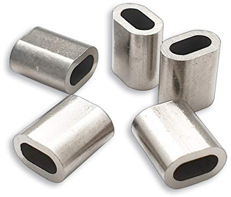 Aluminium Pressklemmen oval für 1mm - 20mm Seile | nach DIN EN 13411-3 (DIN 3093) | Presshülsen | Klemme | Pressklemmen für Drahtseile | Seilverbinder | Drahtseil | Seilklemmen … (1, 10 mm)