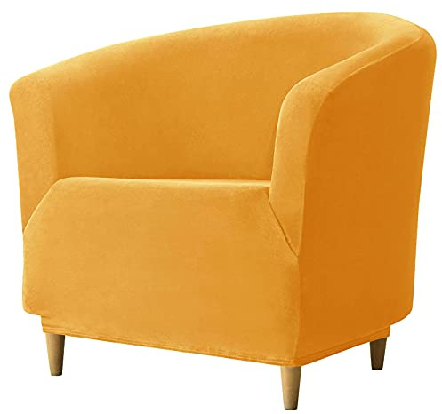 JHLD Terciopelo Funda De Sillón Tub Chair, Suave Funda De Sillón Chesterfield Elásticas Funda De Sofá para Silla De Club Funda para Sofá para Sala Dormitorio-Dorado-Funda para Silla de bañera
