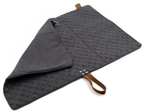 Paws&Co Hundedecke für unterwegs faltbar tragbar perfekt für Camping Picknick Outdoor (Grau, 75x50cm)