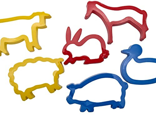 Strong Plastic Cookie/Dough Cutters - Pack of 6 Animal Shapes