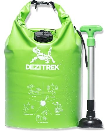 Dezitrek LARGE Portable Washing Machine – Off-Grid Laundry System, High Capacity Manual Clothes Washer with Plunger, No Power Needed, for Camping, RV, Travel