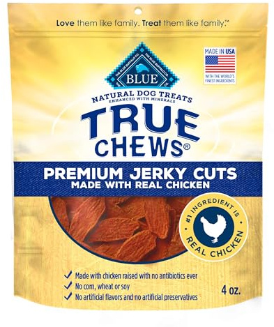 Blue Buffalo True Chews Premium Jerky Cuts Chicken Dog Treats, 4 oz