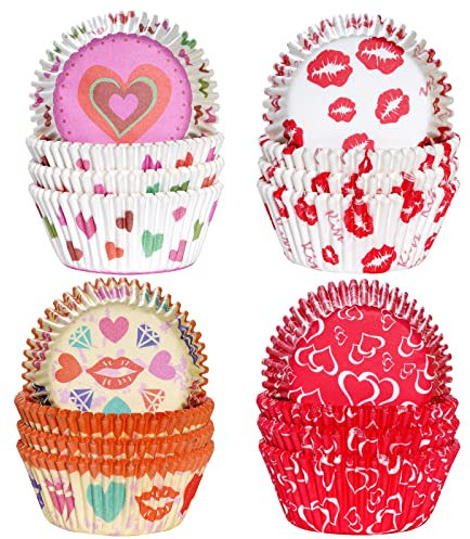 400 pirottini per cupcake di San Valentino, pirottini per muffin, usa e getta, per San Valentino, decorazioni per feste di San Valentino