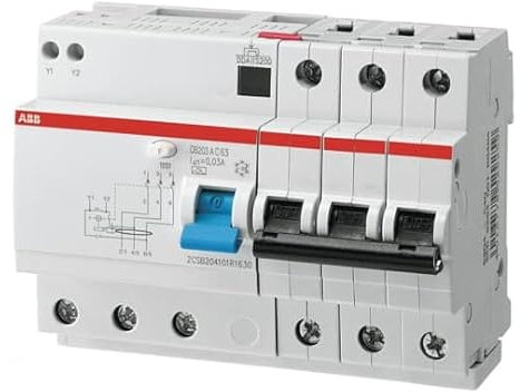ABB RCBO DS200 FI/LS-Schalter 32A, 3-polig Typ C