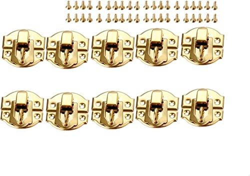 Schnallen-Haken-Ösen-Riegel, antikes Retro-Haspenschloss, 10 Stück, goldene Schmuckschatullen-Verschlüsse, Haspen-Schnappriegel for Schmuck, Truhe, Koffer, Vorhängeschloss, Handtasche, Schnallen-Clip-