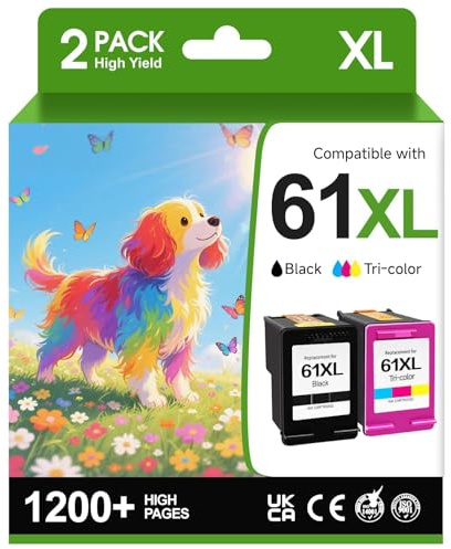 Kolor Expert Remanufactured 61XL Ink Cartridge Replacement for HP Ink 61 Combo Pack for HP Envy 4500 5530 4502 4501 5535 OfficeJet 4630 4635 DeskJet 2540 1000 1010 1510, 2-Pack