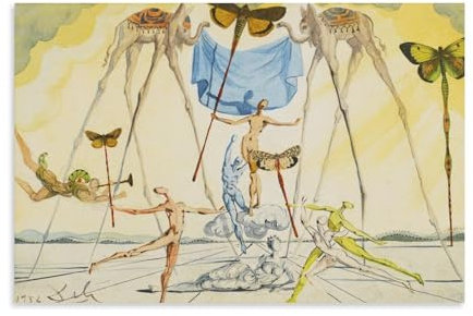 Salvador Dali Malerwerk (Die Erntemaschinen) Poster Kunstdruck Wandfotofarbe zum Aufhängen Bild Familie Schlafzimmer Dekor Geschenk 40 x 60 cm