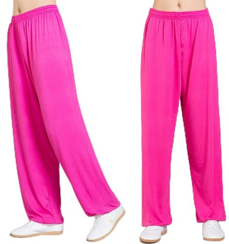 AahArya Tai Chi Hose für Damen und Herren, Baumwolle und Leinen Haltegurt, Elastisch Kampfsport Tai Chi Hose Atmungsaktiv Einfarbig Flügel Chun Kung Fu Trainingshose Laternenhose,B,3XL