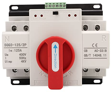 Interruptor de Transferencia Automática de Doble Potencia, Controlador de Palanca del Interruptor de Cambio del Generador(2P 125A 400V)