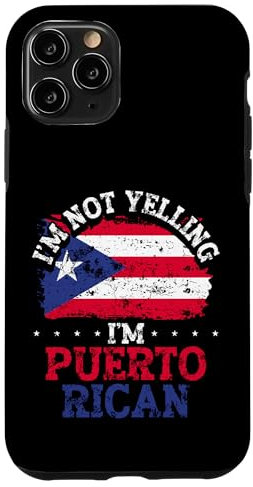 Hülle für iPhone 11 Pro Funny Boricua PR Flag Pride I'm Not Yelling I'm Puerto Rican