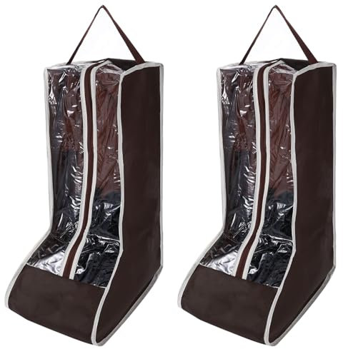 2 Pcs Stiefeltasche Reitstiefel Damen Schuhbeutel Reitstiefeltasche Reittasche Schuhtasche Stiefelspanner Reitstiefel Skisack Schuhsack Stiefel Aufbewahrung mit Griff Geeignet Familienreisen (Braun)