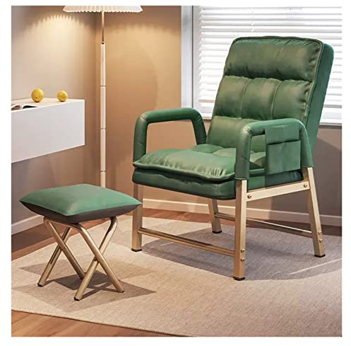 Moderner Ledersessel mit Fußhocker und verstellbarer Rückenlehne, ergonomischer Lounge-Sessel mit hoher Rückenlehne für ultimativen Komfort