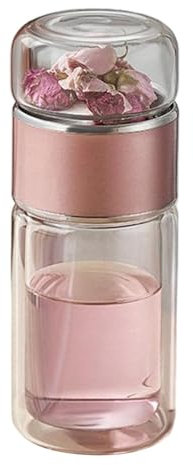 Botella de huevo de té - 280/350/420 ml botella de té aislada de doble capa con colador | Botella de té de vidrio con colador | Botella de té y agua separadora | Taza de viaje para té caliente/frío,