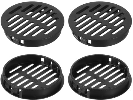 QUARKZMAN 16Pcs Grille de Ventilation Ronde en Plastique, Diamètre Encastrement 60mm Hauteur 11.3mm Grille d'aération, Bouches d'aération pour Armoire Plafond Mur Fenêtre Radiateur, Noir