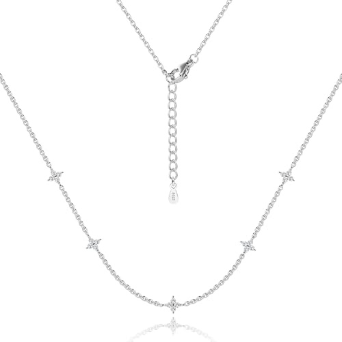 ALEXCRAFT Gold Ketten Blume Zirkonia Anhänger Halskette für Damen Frauen | Zirkonia Halskette Blume Perlen Anhänger Stapelbare Schlüsselbeinkette Damen Frau Einzelne Halsketten Kette Schmuckgeschenke