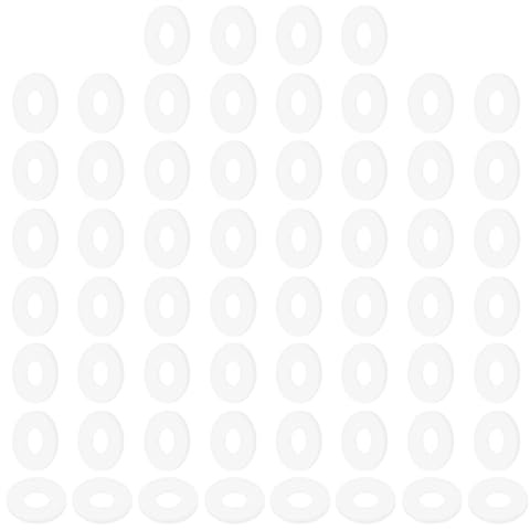 PATIKIL Arandelas planas de nylon M10, 120 piezas 10mm ID 25mm OD 2mm de grosor Arandelas redondas planas de sellado de plástico Espaciador Juntas de repuesto, blanco