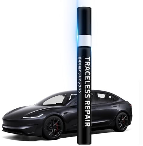 TOPABYTE Peinture de Retouche pour Tesla Model Y Model 3 Highland Model S Model X Stylo Réparation des Rayures Auto, Noir Peinture Voiture Carrosserie, Paint Repair Kit, Solid Black - PBSB