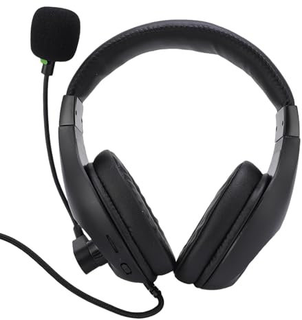 Garsent Auriculares USB con Micrófono, Auriculares con Cable de Reducción de Ruido con Micrófono Presenta una Varilla de Micrófono de Cuello de Cisne Giratorio de 22 Cm, sobre los