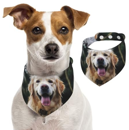 Hundehalstuch, lustig, Golden Retriever, Haustier-Schal, verstellbar, waschbar, doppelseitig, Haustier-Halstuch, Baumwolle, Dreieck-Lätzchen, Hunde-Schals, Katzen, Schals für Welpen, Kostüm, Zubehör