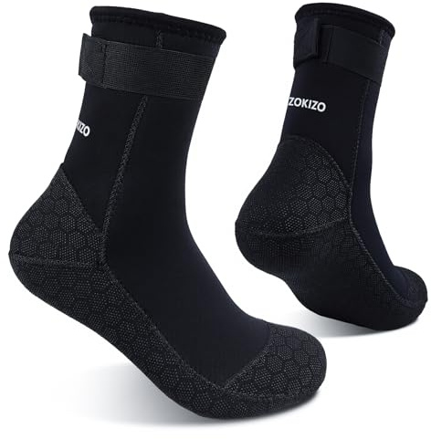 Dizokizo Neopren-Wassersocken, 3 mm, Strandstiefel, rutschfest, Sand, wasserdichte Socken für Schnorchel, Surfen, Kajakfahren