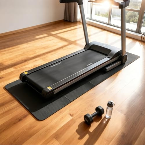 HEIYUET Faltbare Bodenschutzmatte 183x61cm, 4 mm Dicke Grau Fitness Unterlegmatte aus TPE-Material für Sportgeräte, Fitnessgeräte, Laufband, Yoga Matte