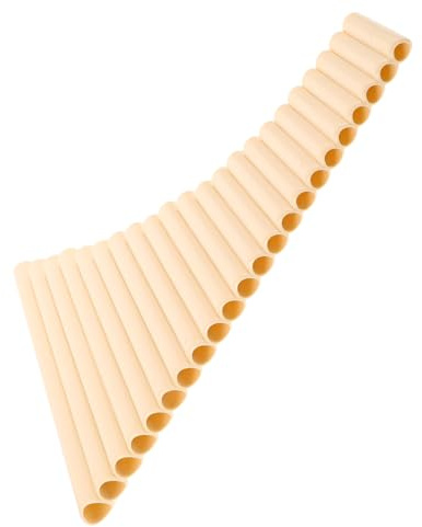 Panflöte G-dur mit 22 Pfeifen für Volksmusik und Klassik | Kunststoff, Links oder Rechtshändiges Spiel, Beige, für Profis und Anfänger, Elegante Form
