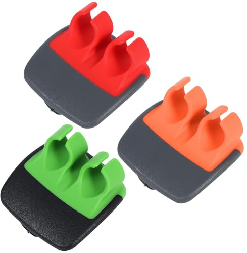 UTHCLO 3 piezas Peladores Multifuncionales de Acero Inoxidable para Cocina Pelador Ergonómico para Frutas y Verduras de Colores Negro-verde Gris-naranja y Gris-rojo para Pelar Patatas y