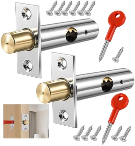 Mortice Lock, 2 PCs Mortice Door Latch Internal Door Lock Internal Door Bolts Doors Catch Internal Doors Lock with 2 Star Keys Door Security Rack Bolt for Doors and Windows at Home