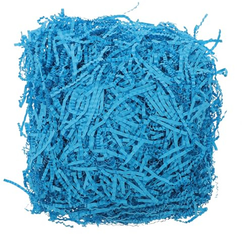 Anneome Box Filling Crinkle Paper Shred 100G Lake Blue Pleated Paper Suitable for Easter Egg Baskets and Party Bags